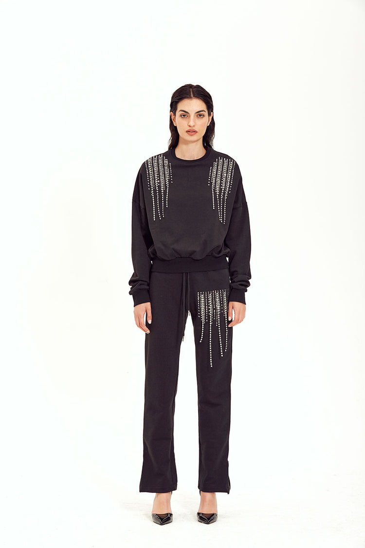 ODI ET AMO - PANTALONE FELPA CON BORCHIE LATERALI