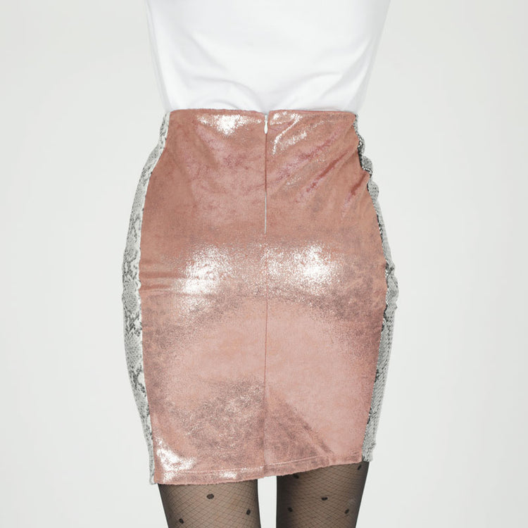 LE VOLIERE - GONNA ROSA CON PAILLETTES