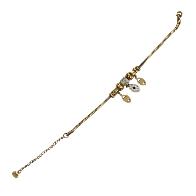 BRACCIALE - TENNIS ORO - OCCHIO BLU