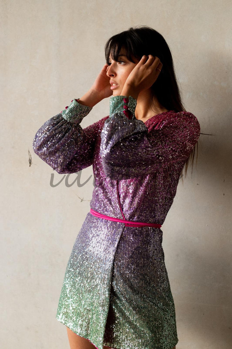 ACTUALEE - ABITO CON PAILLETTES CORTO