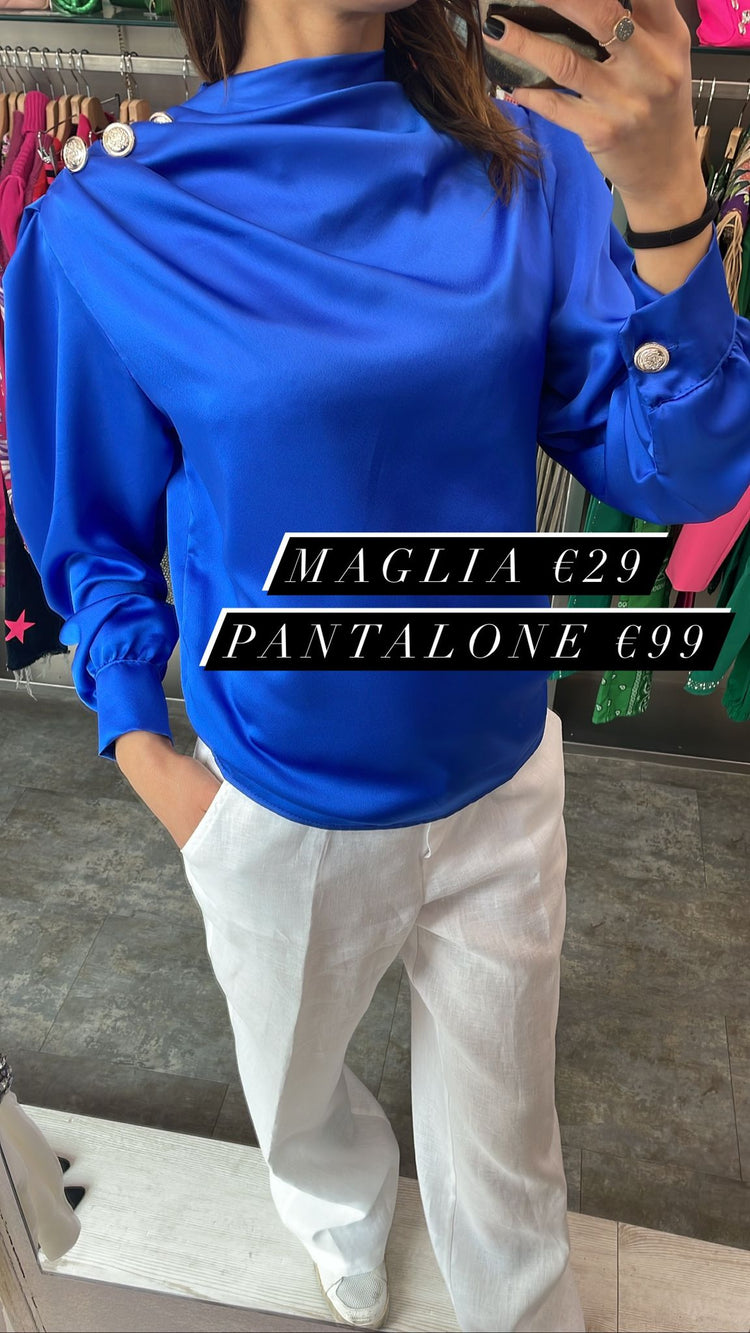 DANIEL & MAYER - PANTALONE A PALAZZO IN LINO