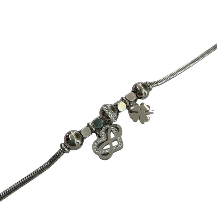 BRACCIALE - TENNIS ARGENTO - LOVE