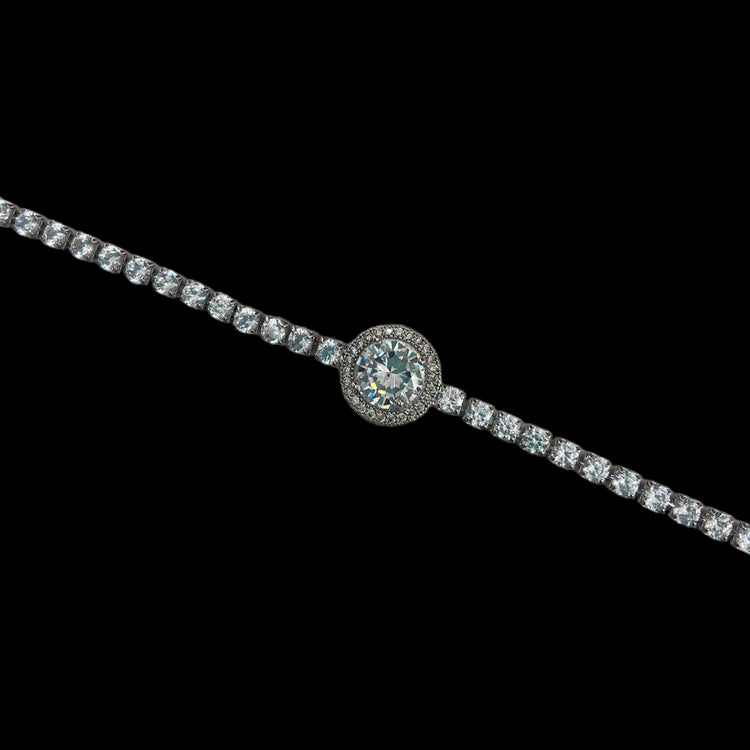 BRACCIALE - TENNIS CON CIONDOLO - ARGENTO