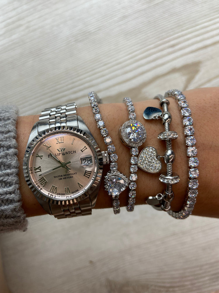 BRACCIALE - TENNIS CON CIONDOLO - CUORE