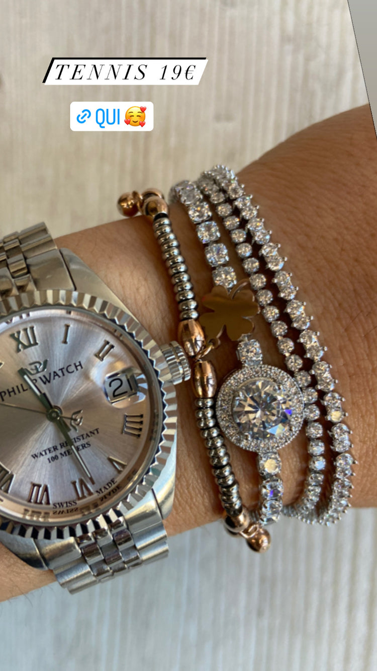 BRACCIALE - TENNIS BASICO MEDIO - ARGENTO