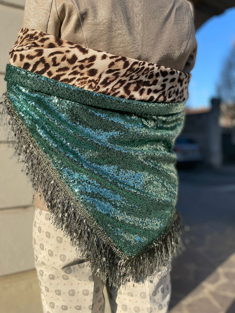 KATHERINA LORETTA - BRILLANTINI/LEOPARDATA - VERDE
