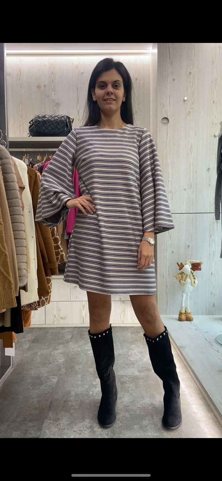 ECO - ABITO RIGHE CON LUREX