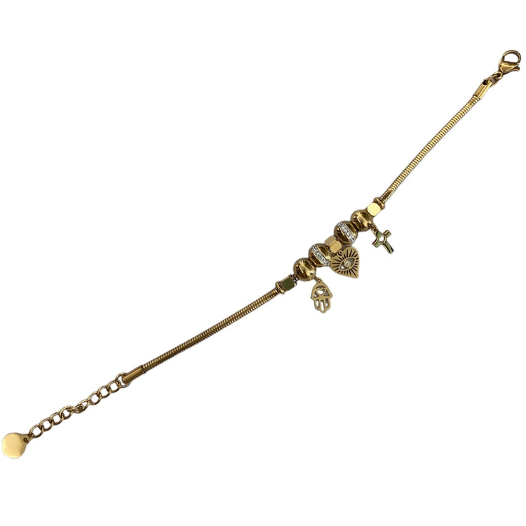 BRACCIALE - TENNIS ORO - PEACE AND LOVE