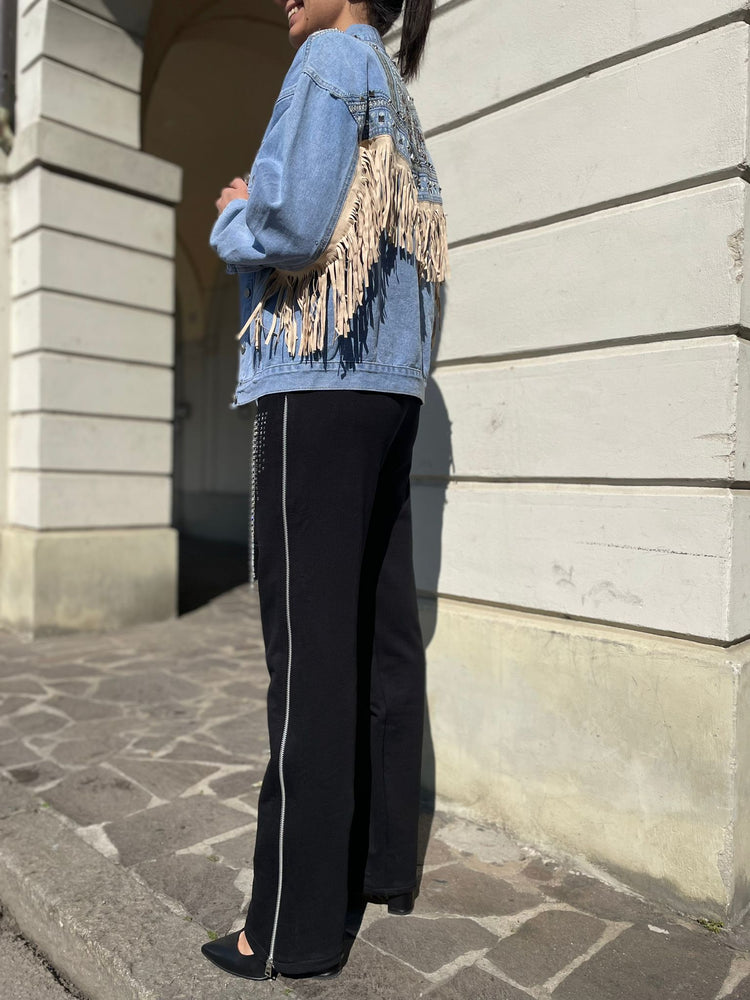 ODI ET AMO - PANTALONE FELPA CON BORCHIE LATERALI
