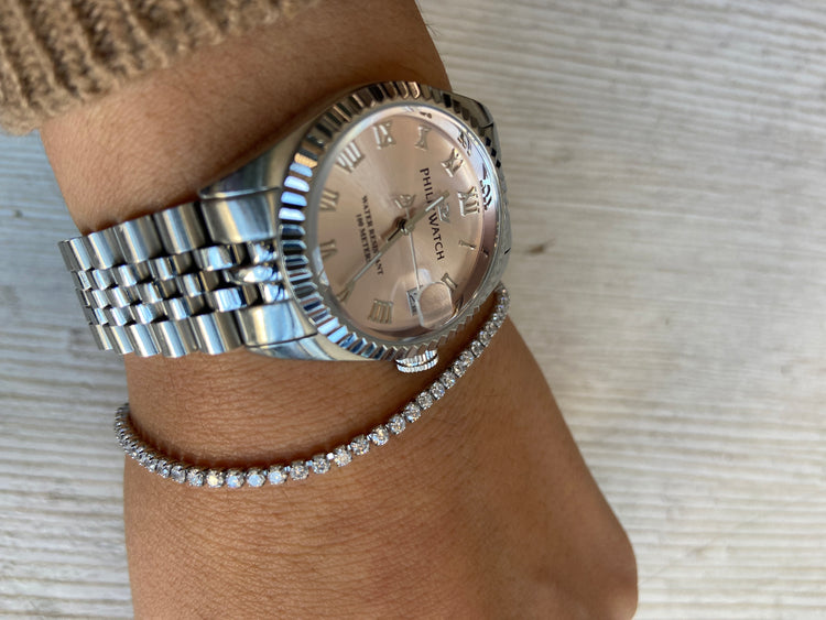 BRACCIALE - TENNIS BASICO MEDIO - ARGENTO