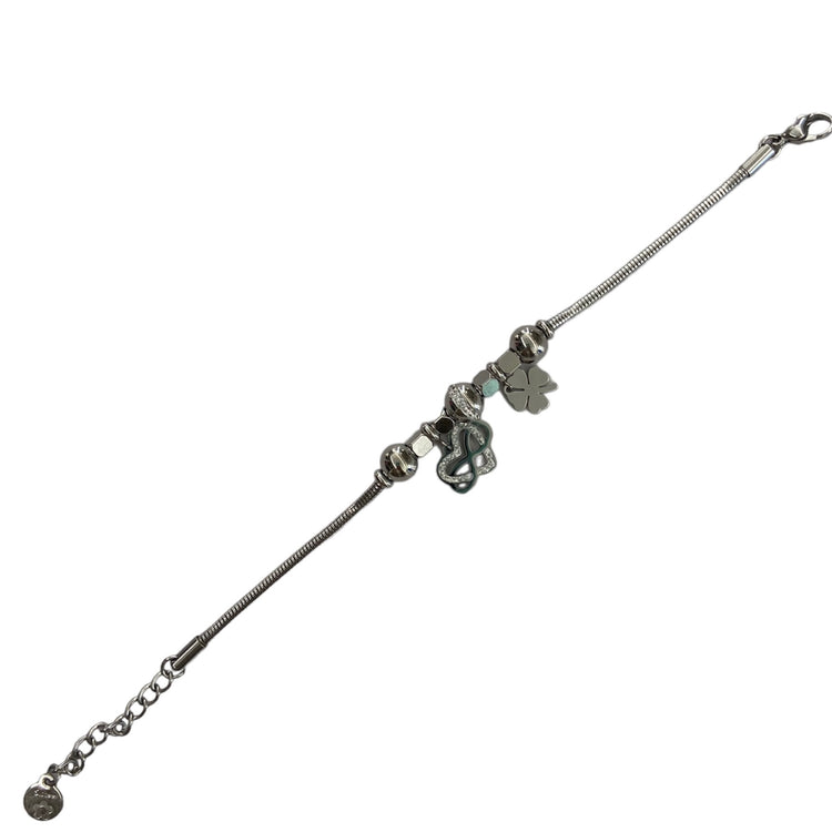 BRACCIALE - TENNIS ARGENTO - LOVE