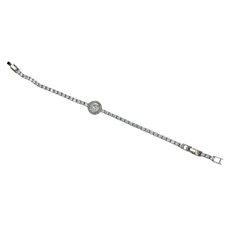 BRACCIALE - TENNIS CON CIONDOLO - ARGENTO