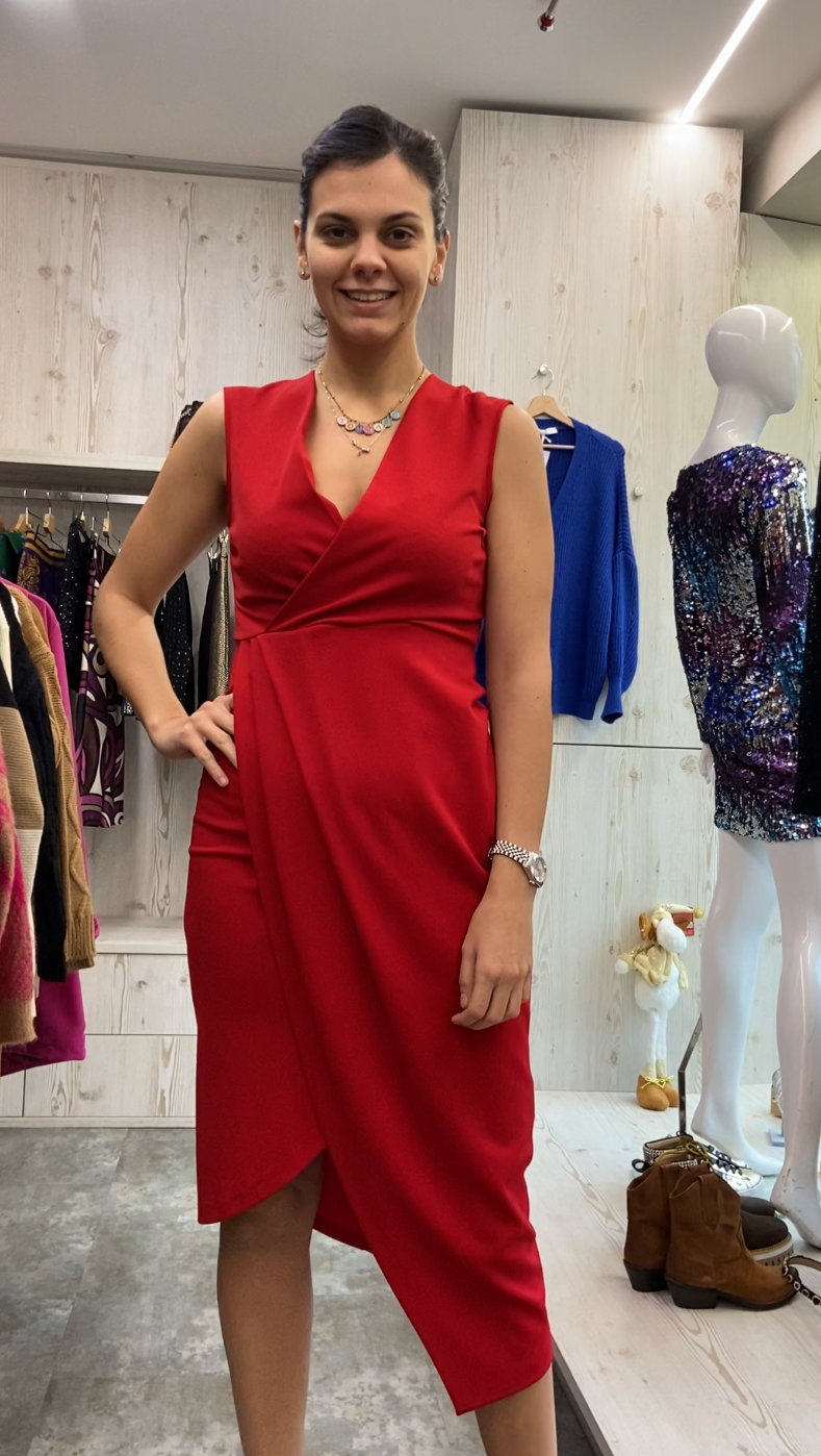 Abito 2025 tubino rosso