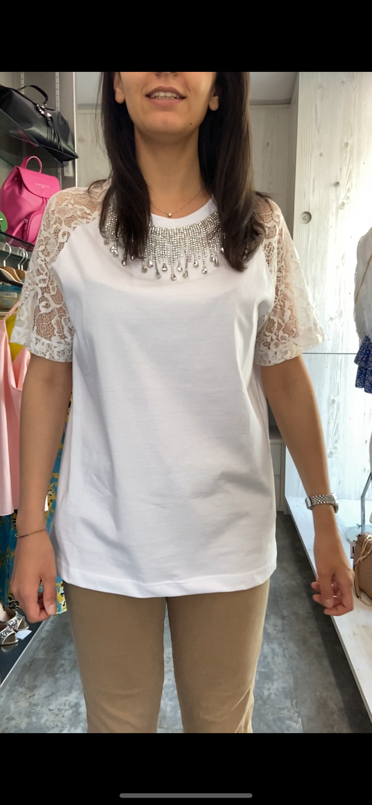 ODI ET AMO - T-SHIRT CON PERLE