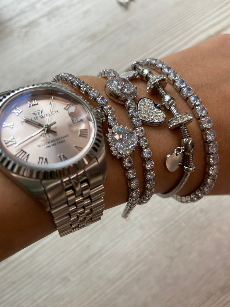 BRACCIALE - TENNIS CON CIONDOLO - CUORE