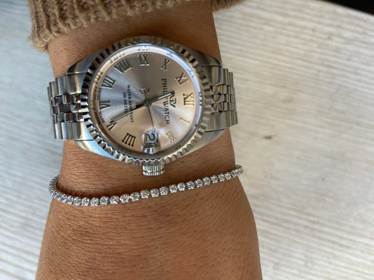 BRACCIALE - TENNIS BASICO MEDIO - ARGENTO