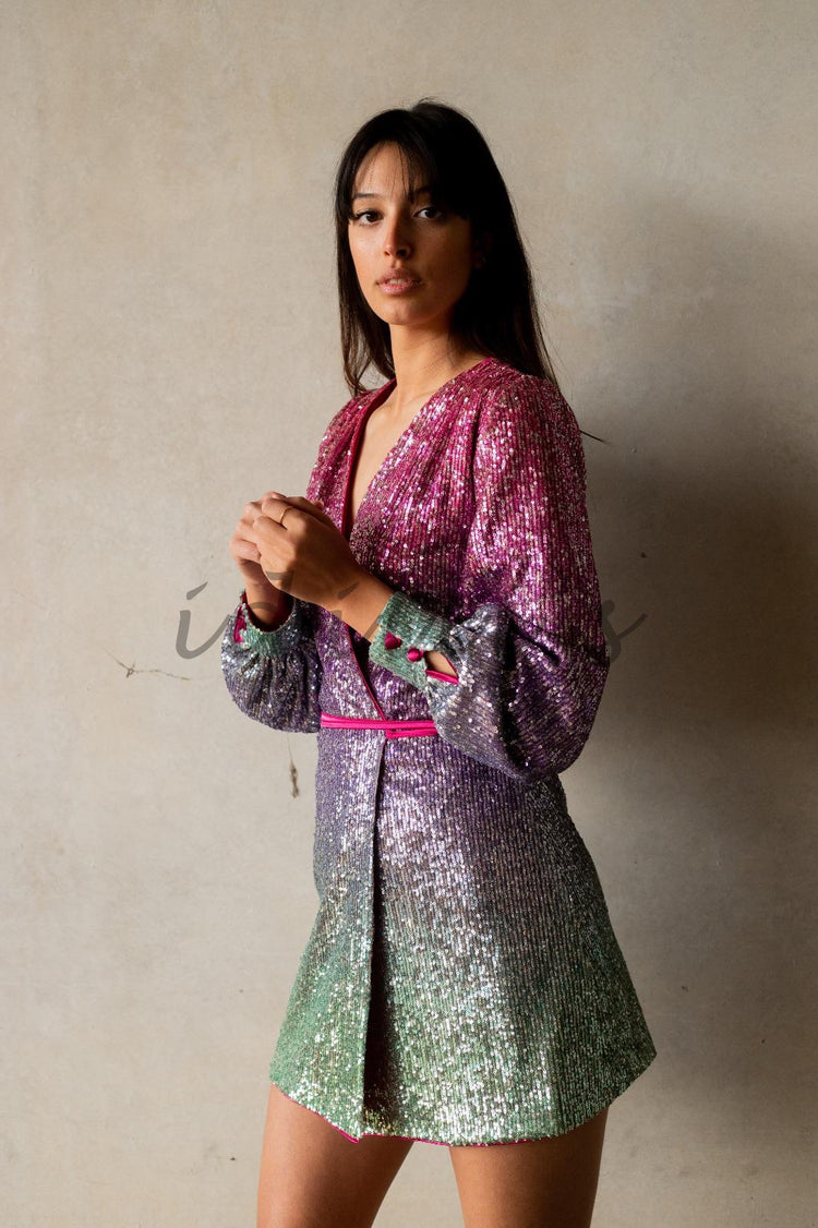 ACTUALEE - ABITO CON PAILLETTES CORTO