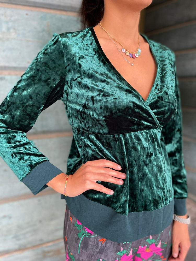 MAGLIA IN VELLUTO - VERDE