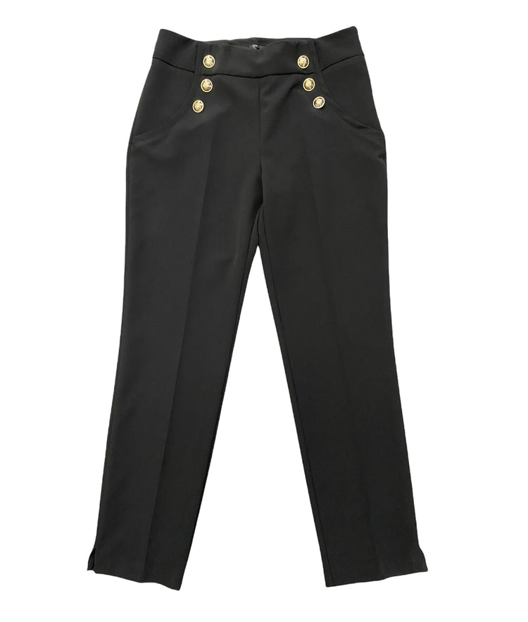 PANTALONE NERO CON BOTTONI ORO - TG 48