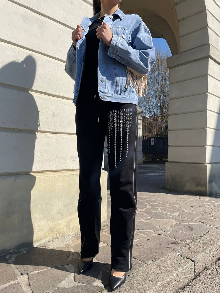ODI ET AMO - PANTALONE FELPA CON BORCHIE LATERALI