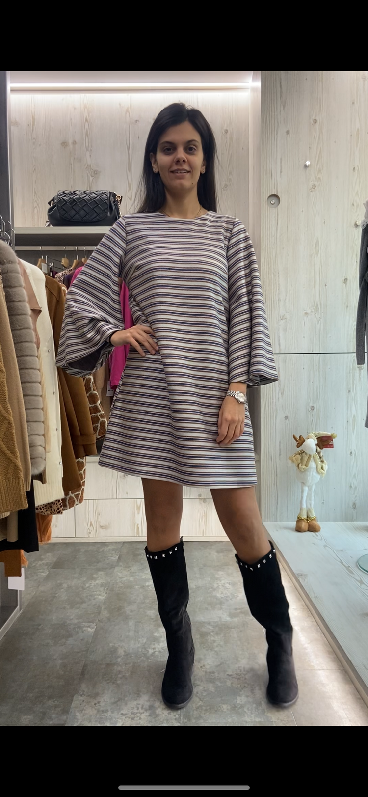 ECO - ABITO RIGHE CON LUREX