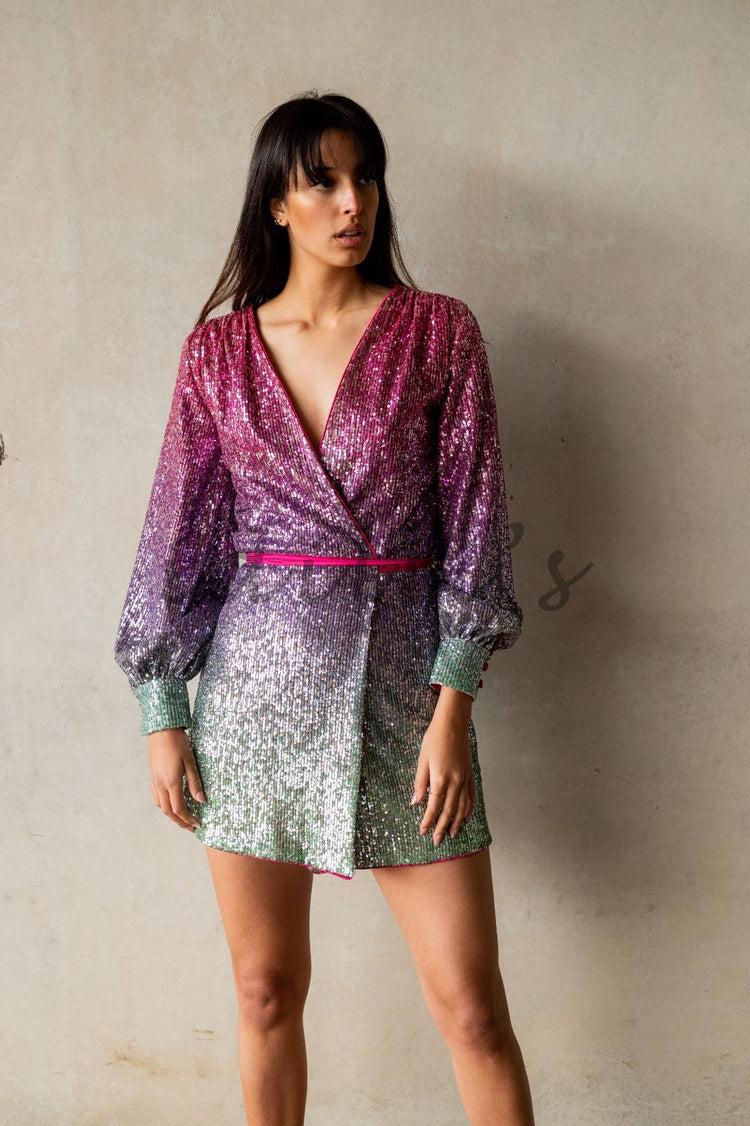 ACTUALEE - ABITO CON PAILLETTES CORTO