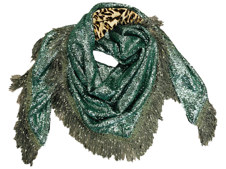 KATHERINA LORETTA - BRILLANTINI/LEOPARDATA - VERDE