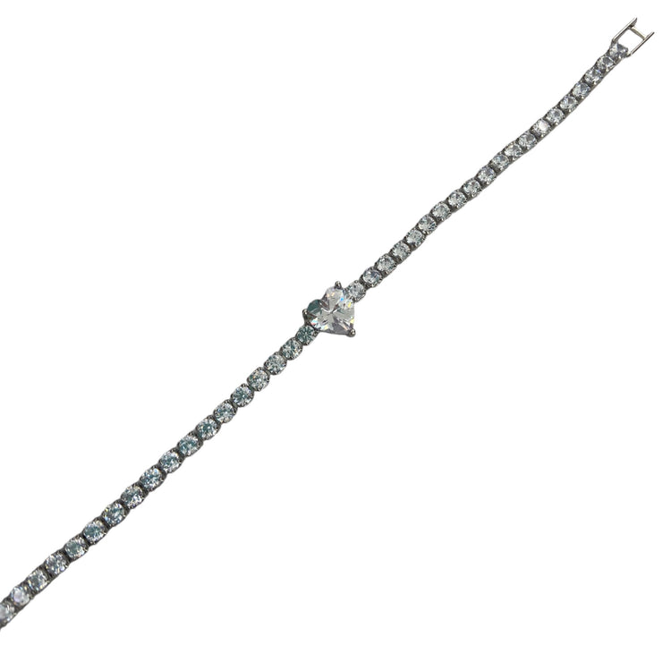 BRACCIALE - TENNIS CON CIONDOLO - CUORE