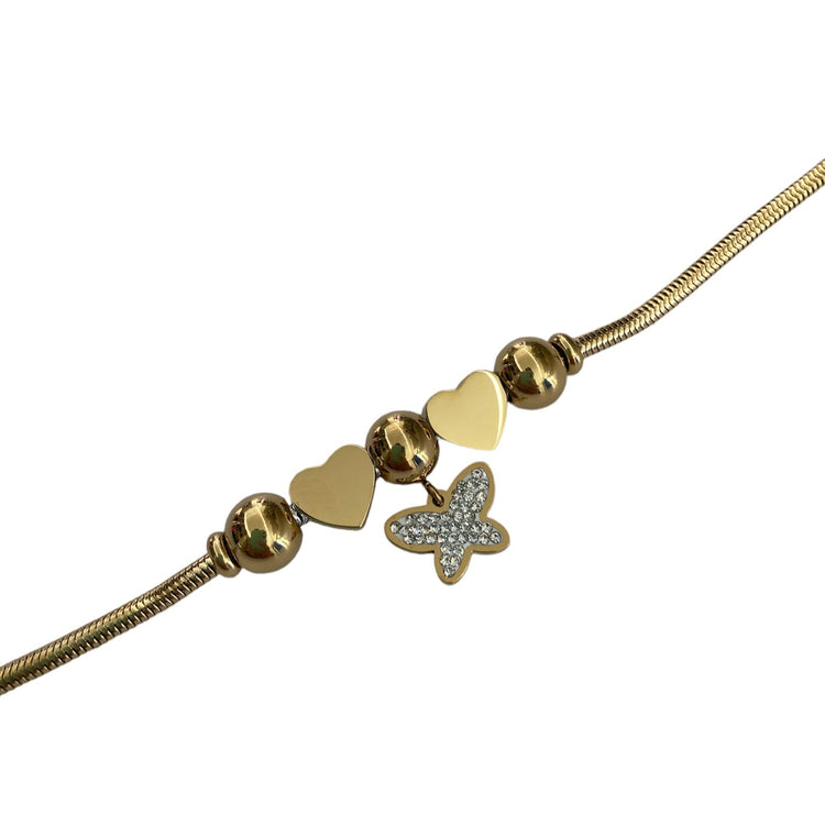 BRACCIALE - TENNIS ORO - FARFALLA