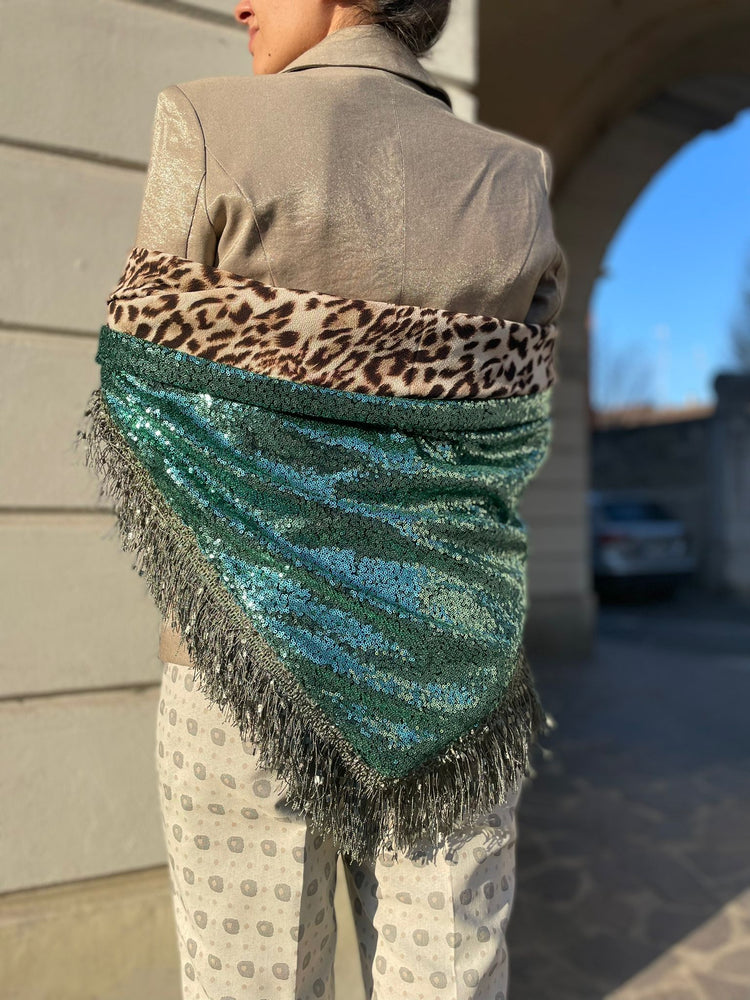 KATHERINA LORETTA - BRILLANTINI/LEOPARDATA - VERDE