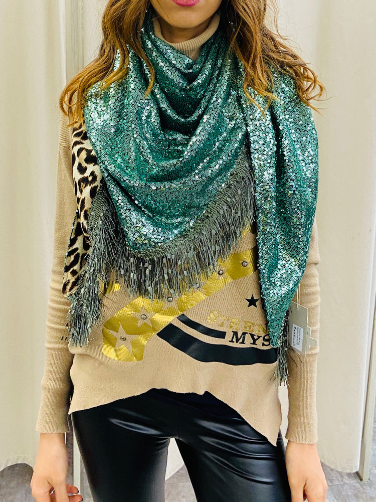 KATHERINA LORETTA - BRILLANTINI/LEOPARDATA - VERDE