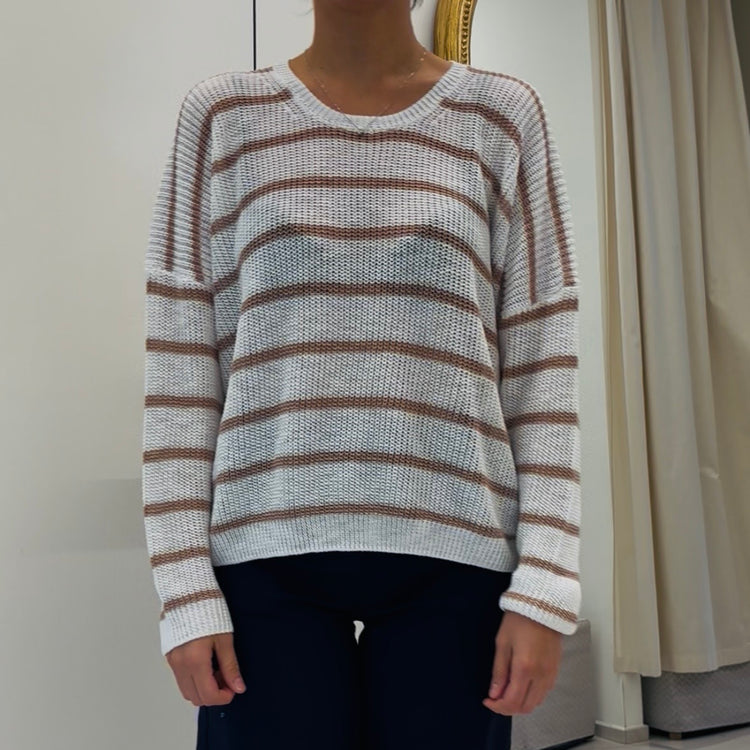 TENSIONE IN - MAGLIA RIGA - LATTE BISCOTTO