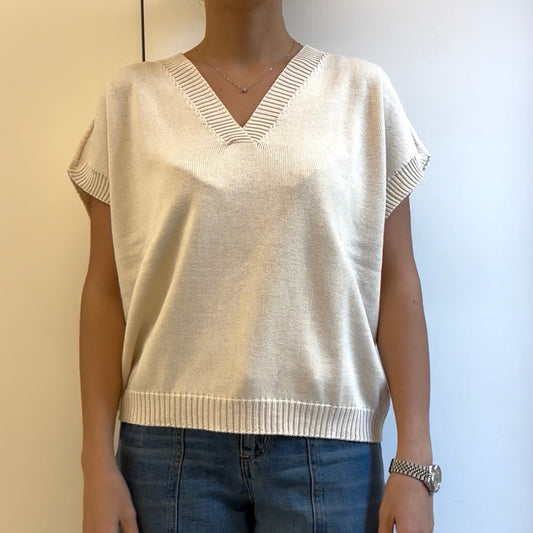 SUSY MIX - MAGLIA GILET - BEIGE