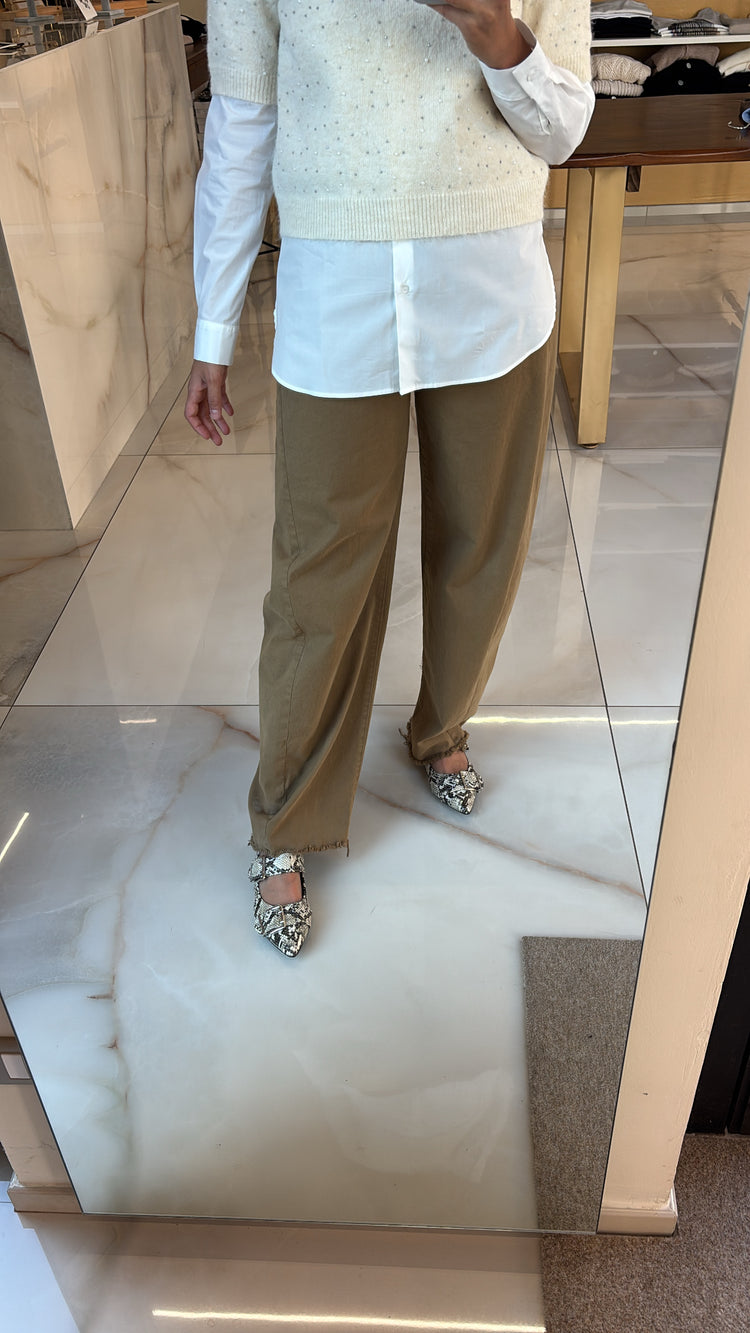 SOUVENIR - PANTALONE OVETTO CON CINTURA - LIQUIRIZIA