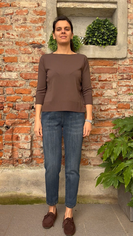 Carmen - Maglia girocollo - COD. ALLEGRA - Choco