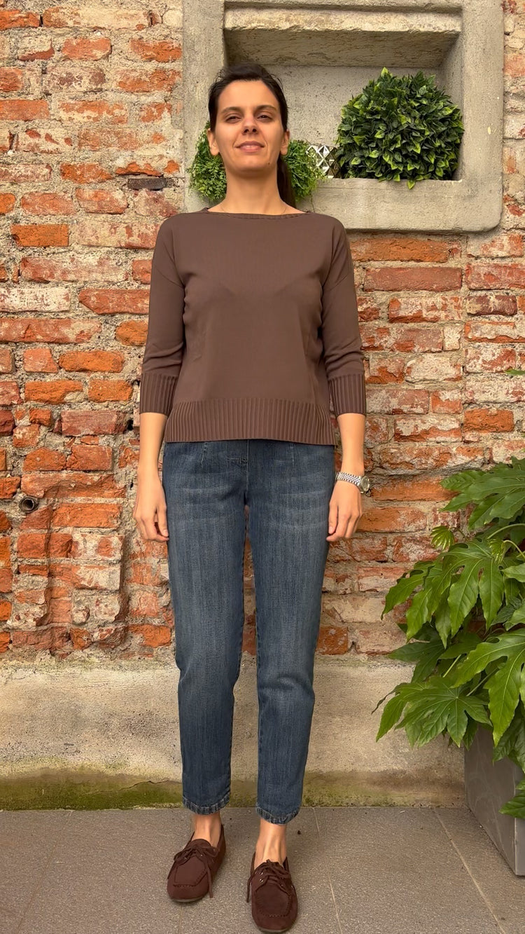 Carmen - Maglia girocollo - COD. ALLEGRA - Choco