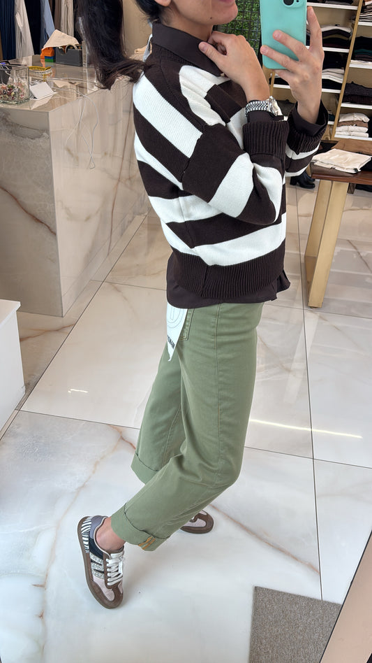 SUSY MIX - MAGLIONCINO RIGATO CHOCO