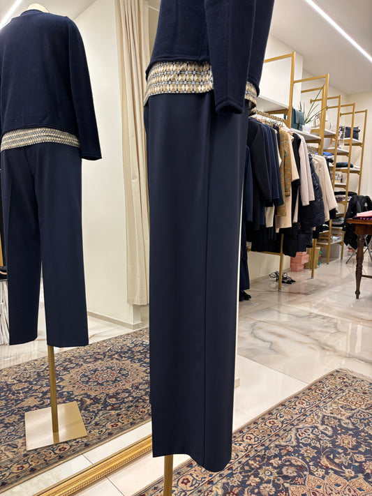 DANIEL & MAYER - PANTALONE A PALAZZO IN TESSUTO - BLU