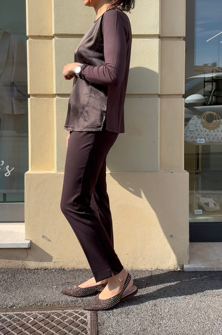 DANIEL & MAYER - PANTALONE BASICO cod. CAMERON ESTIVO - Testa di moro