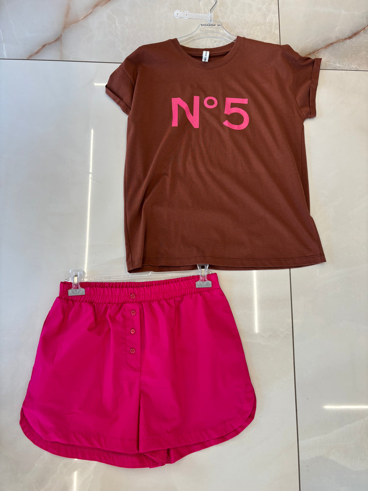 TENSIONE IN - COORDINATO N. 5 - MARRONE E FUCSIA