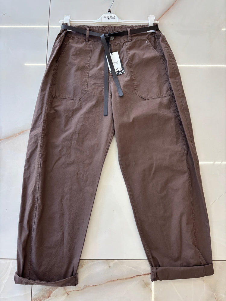 Susy star - pantalone bagghy - MARRONE