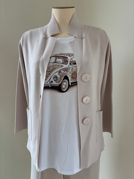 DANIEL & MAYER - GIACCHINA IN MAGLIA - BEIGE