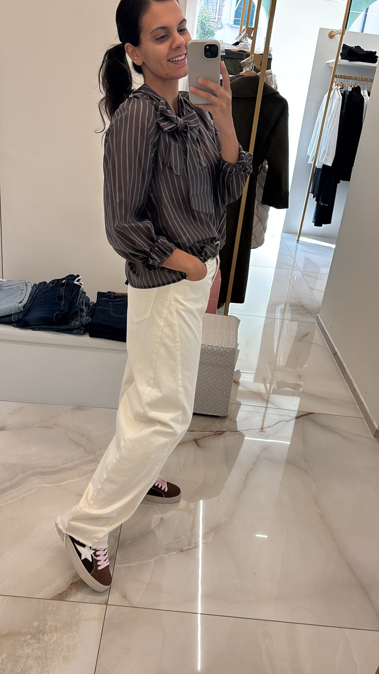 SUSY MIX - CAMICIA GESSATA  - MORO