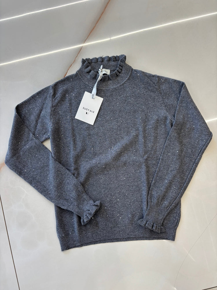 SUSY MIX - LUPETTO CON MICROPAILLETTES - GRIGIO