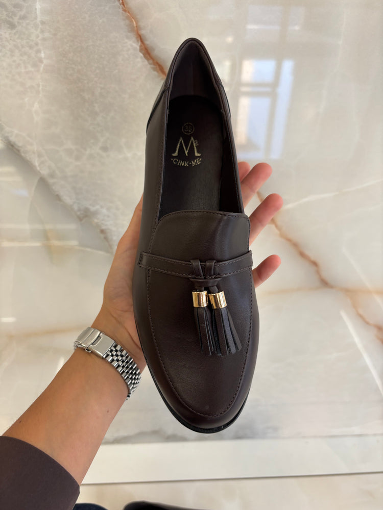 MOCASSINO ECOPELLE LISCIO - MARRONE