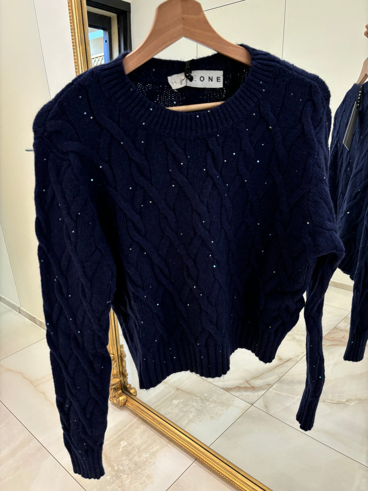 HAVEONE - MAGLIONE TRECCIA - BLU NOTTE