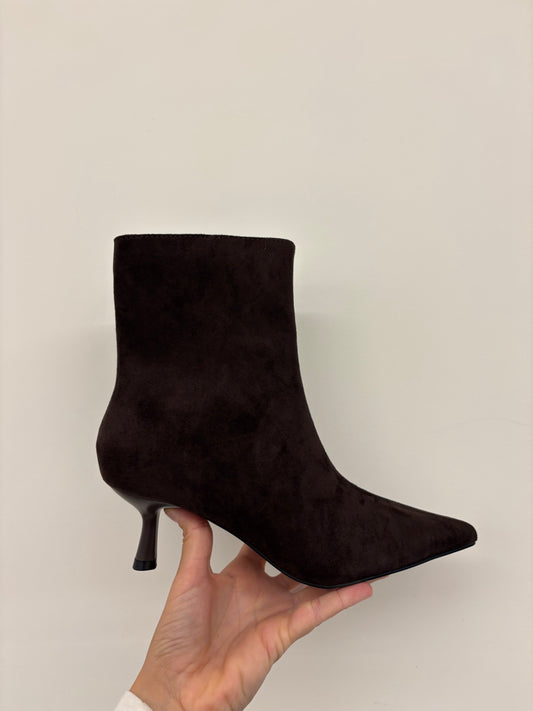 STIVALETTO TACCO 4 CM - ECOCAMOSCIO - MARRONE