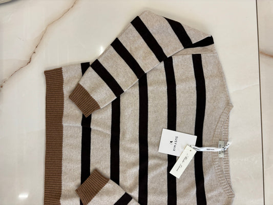 SUSY MIX - MAGLIA RIGATA - CAMMELLO