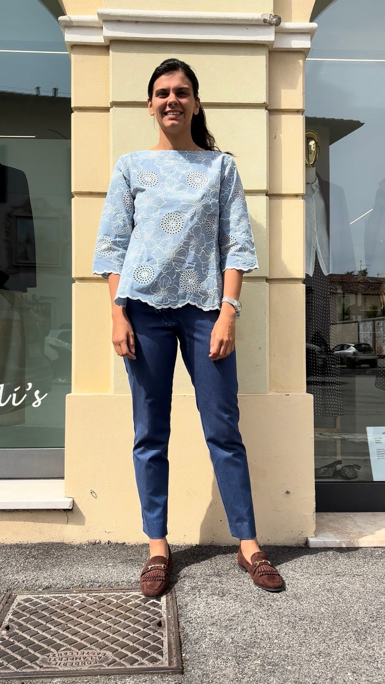 DANIEL & MAYER - PANTALONE ESTIVO CAMERON - BLU DENIM