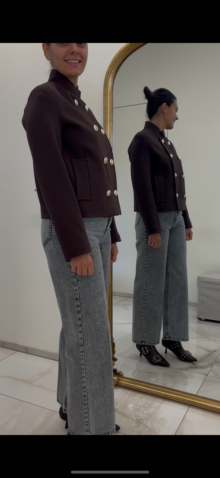 STIVALETTO DUE FIBBIE - MARRONE